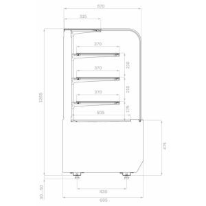 Витрина кондитерская Carboma KR70 N 0,9-1 Light (9005) нейтральная - Изображение 2