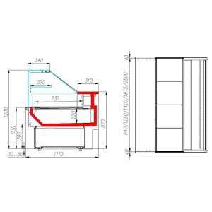 Витрина нейтральная Carboma GC110 N 1,25-1 (1,25 Carboma GC110) (сталь) - Изображение 3