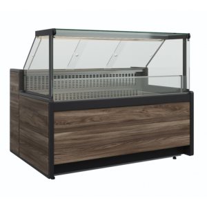 Витрина холодильная Carboma GC111 VM 1,25-1 (1008 Темный дуб) (динамика, без боковин)