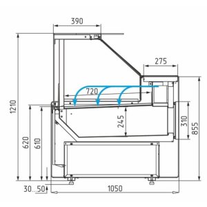 Витрина холодильная Carboma GC111 VM 2,5-1 (1010 Мариель) (динамика, газлифт, без боковин) - Изображение 3