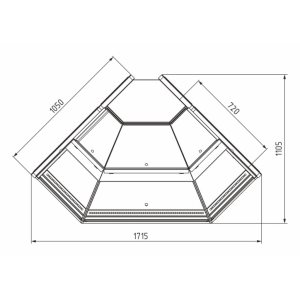 Витрина холодильная Carboma GC111 VM 5 (1010 Мариель) (внешний угол, динамика, газлифт, без боковин) - Изображение 3