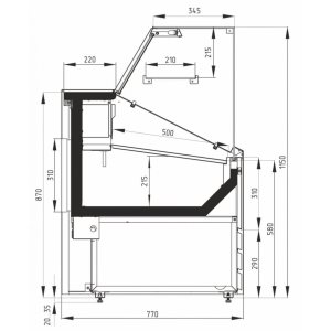 Витрина холодильная Carboma GC75 VM 1,8-1 фронт нестандартный цвет (динамика) - Изображение 7