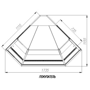 Витрина холодильная Carboma GC110 VM-5 (ВХСу-1 Carboma GC110 внешний 90 динамика) (сталь) - Изображение 2