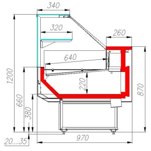 Витрина холодильная Carboma GC95 SM 1,0-1 (ВХС-1,0 Carboma GC95) (0011-9003 боковины серые, декор белый) - Изображение 2
