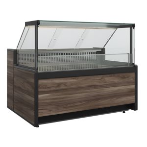 Витрина холодильная Carboma GC111 SV 1,25-1 (1008 Темный дуб) (без боковин)