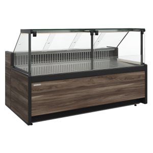 Витрина холодильная Carboma GC111 VV 2,0-1 (1008 Темный дуб) (динамика, газлифт, без боковин)