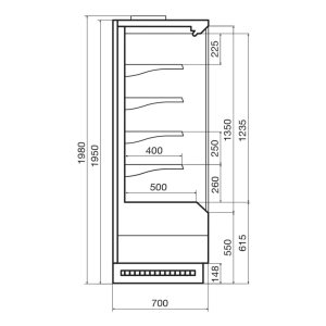 Горка холодильная Dazzl Vega DG 070 H195 Plug-in 125 - Изображение 3