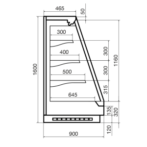 Горка холодильная Dazzl Vega DG 090 H160 250 - Изображение 3