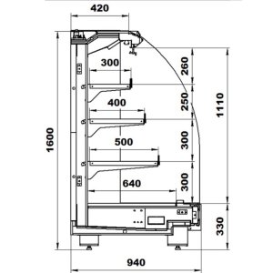 Горка пристенная витрина МХМ Варшава 160/94 ВХСнп-1,68 (без боковин, ТРВ, вентиль соленоидный) - Изображение 2