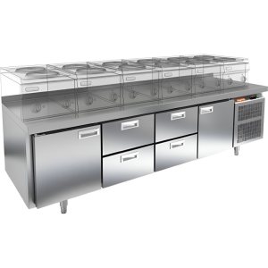 Стол охлаждаемый HiCold GN 1221/TN LT под тепловое оборудование