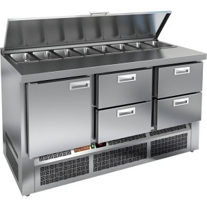 Стол холодильный для салатов HiCold SLE2-122GN (1/6) с крышкой