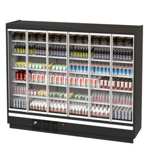 Горка холодильная Kifato Прага 3750×900×2050 (с дверьми, встроенный агрегат)