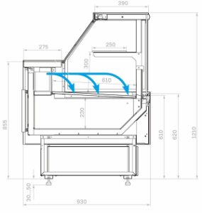 Витрина холодильная GC95 SM 1,25-1 с боковинами (версия 2.0) (9006-0430) - Изображение 4