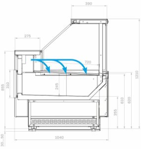 Витрина холодильная Carboma GC110 SM 3,75-1 без боковин (версия 2.0) (9006-0430) - Изображение 3