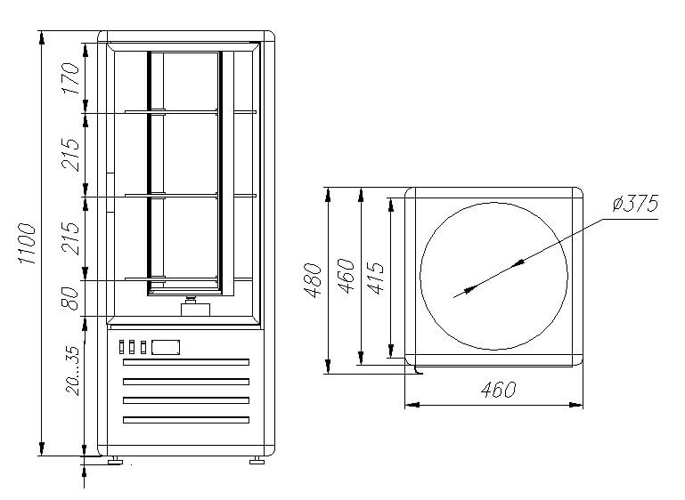 Витрина кондитерская Carboma D4 VM 120-2 (R120Cвр бежево-коричневый, стандартные цвета) - Изображение 2