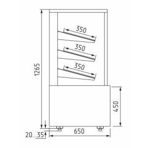 Витрина кондитерская Carboma KC70 N 0,6-1 Light Bread Паттерн (0110 Мариель) хлебная, со стеклом - Изображение 2
