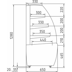 Витрина кондитерская Carboma K70 N 1,3-1 Light Паттерн (0106 Седой дуб) нейтральная - Изображение 2
