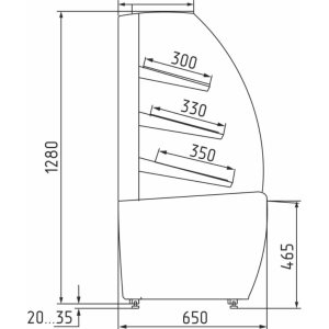Витрина кондитерская Carboma K70 N 1,3-2 Light Bread Паттерн (0106 Седой дуб) хлебная, без стекла - Изображение 2